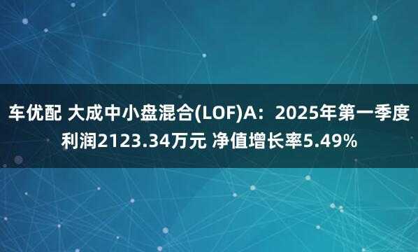 车优配 大成中小盘混合(LOF)A：2025年第一季度利润2123.34万元 净值增长率5.49%