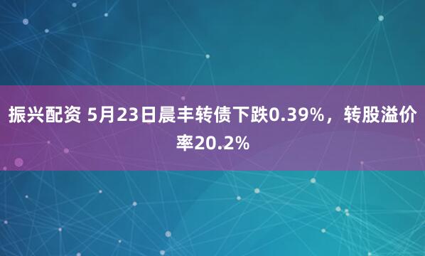 振兴配资 5月23日晨丰转债下跌0.39%，转股溢价率20.2%