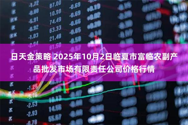 日天金策略 2025年10月2日临夏市富临农副产品批发市场有限责任公司价格行情